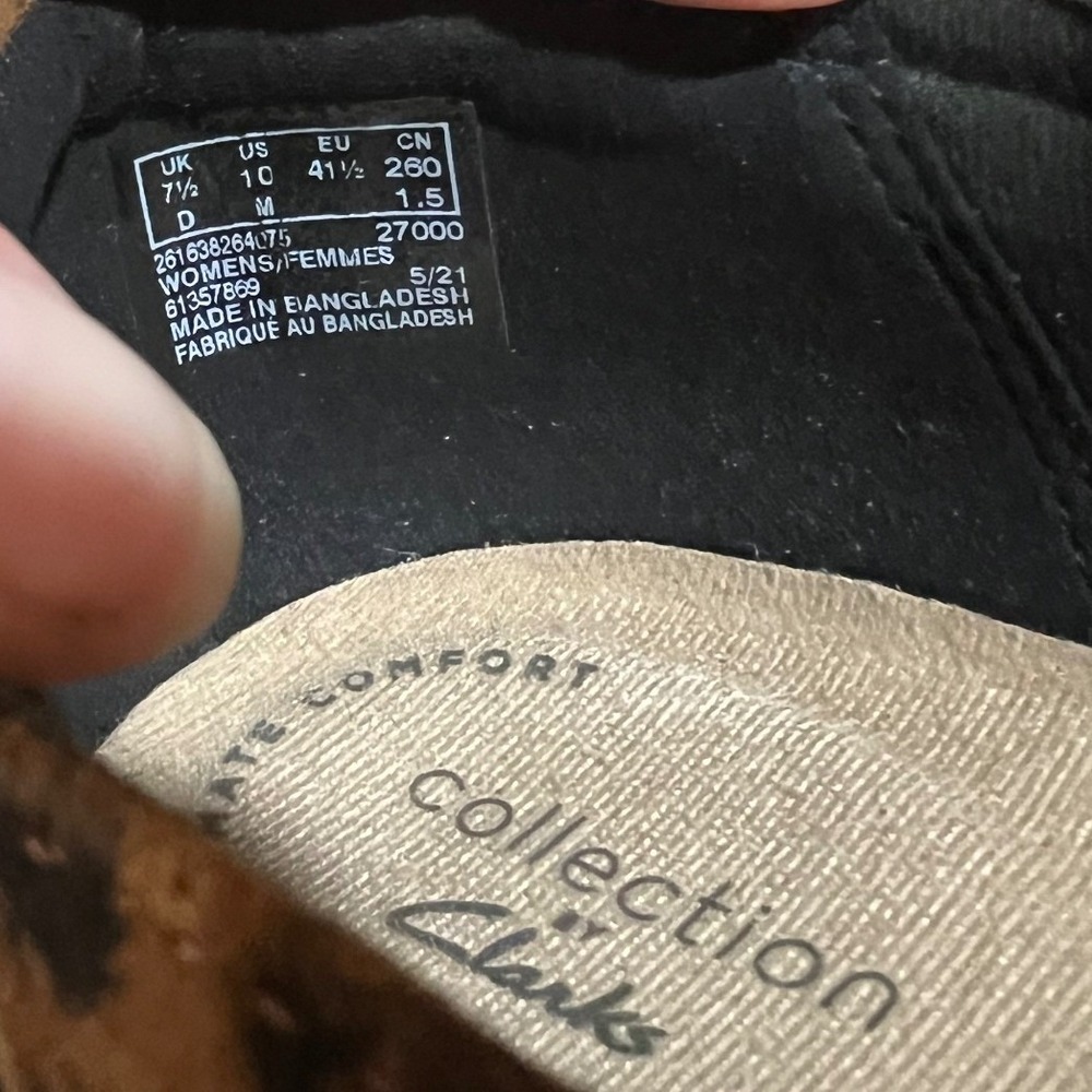 Clarks Collection Leopard Print Slip On Wedge Loafers Platform Comfort Women 10 - Picture 7 of 8